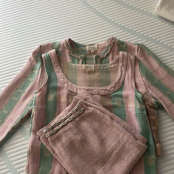 Vtg 90's  3 piece set  ZONDA NELLIS   Shell Top script Blouse S - Picture 4 of 11